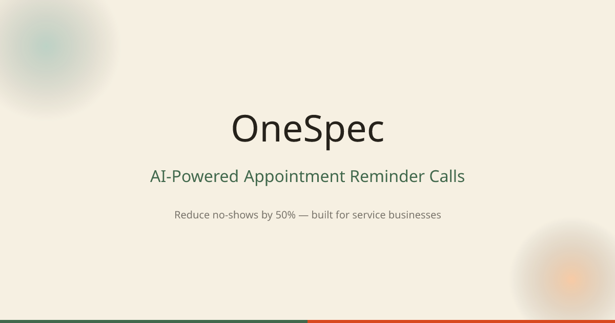 OneSpec — AI Receptionist & Answering Service for Businesses